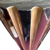 Rare Pair Of Sheaths - Truncated Columns From Napoleon III Period Lacquered Wood And Brass H 144 Cm