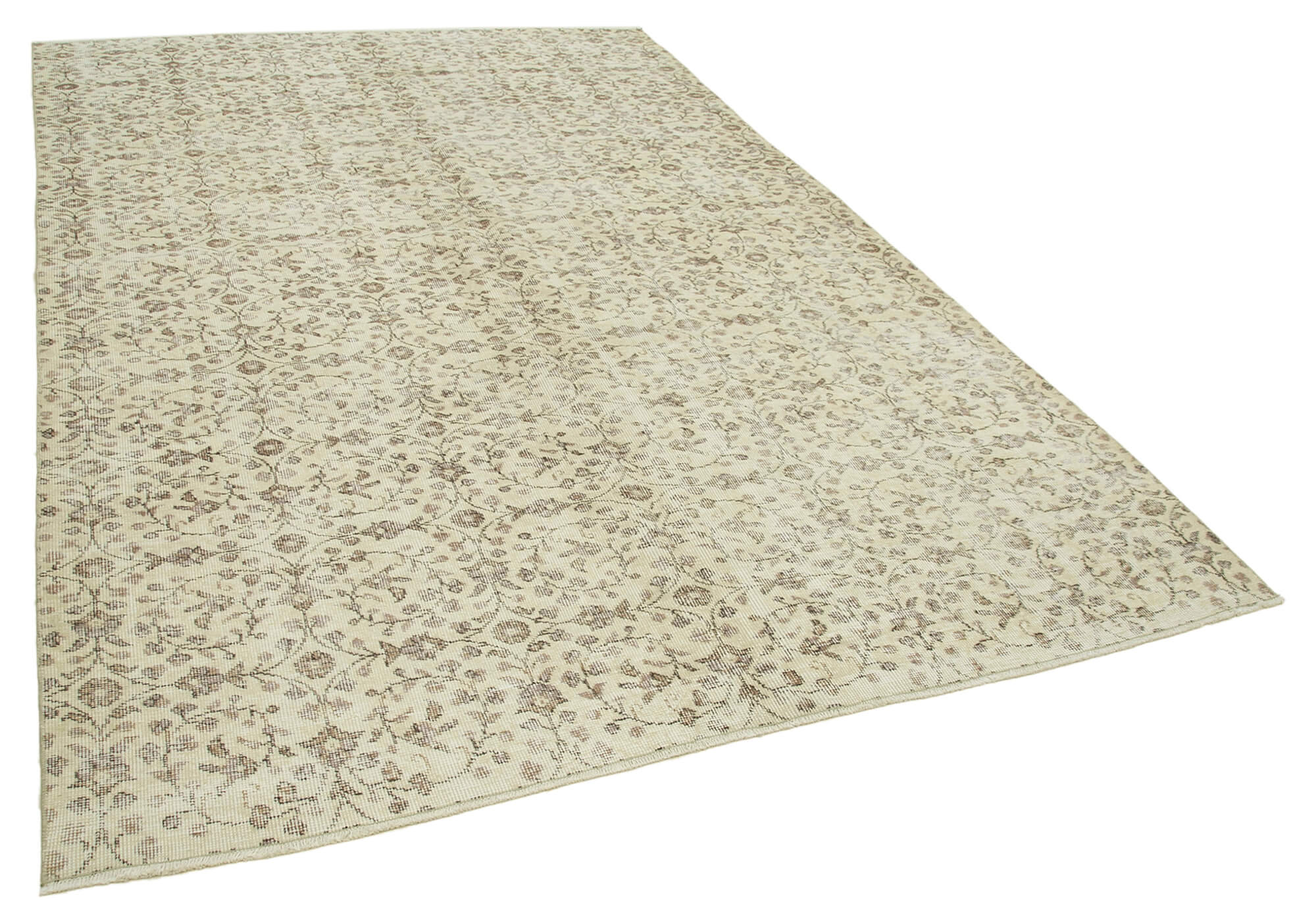 Handmade one-of-a-kind oriental beige carpet 197 cm x 300 cm