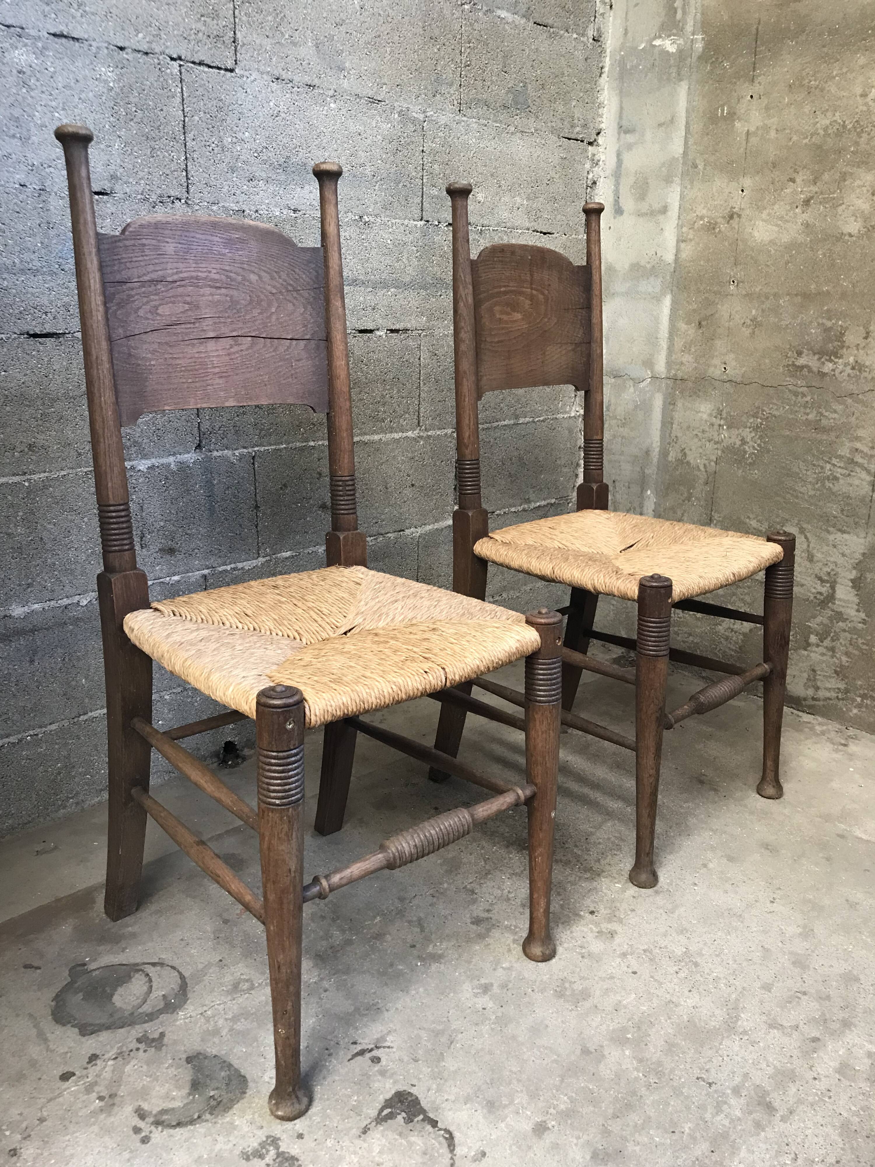 Pair of chairs by E G Punnett edition William Birch circa 1910