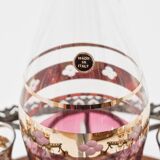 Table d’appoint, meuble bar ancien avec service en verre, Italie