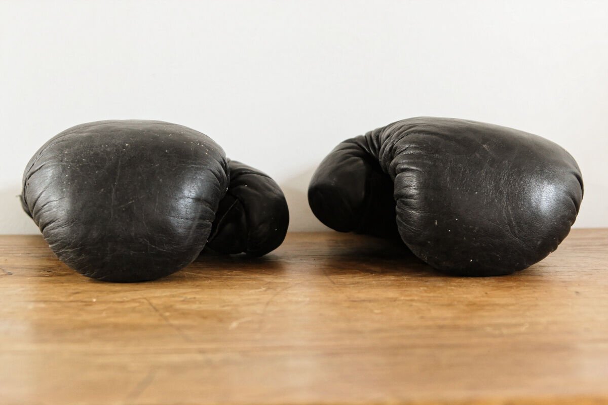 Old pair of box gloves