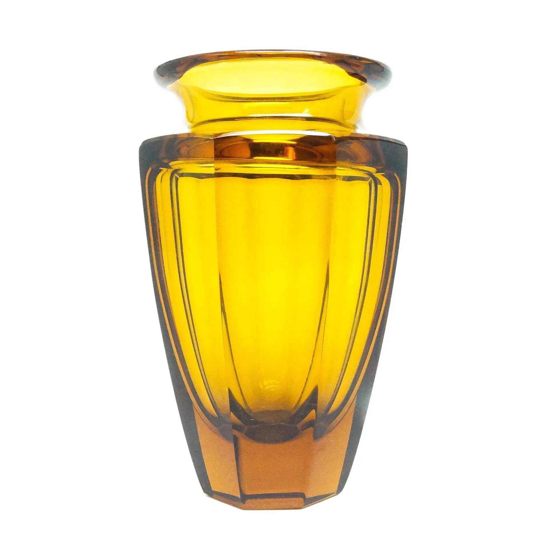 Art Deco vase, crystal, designed by J. Hoffmann, Czechoslovakia, 1930s