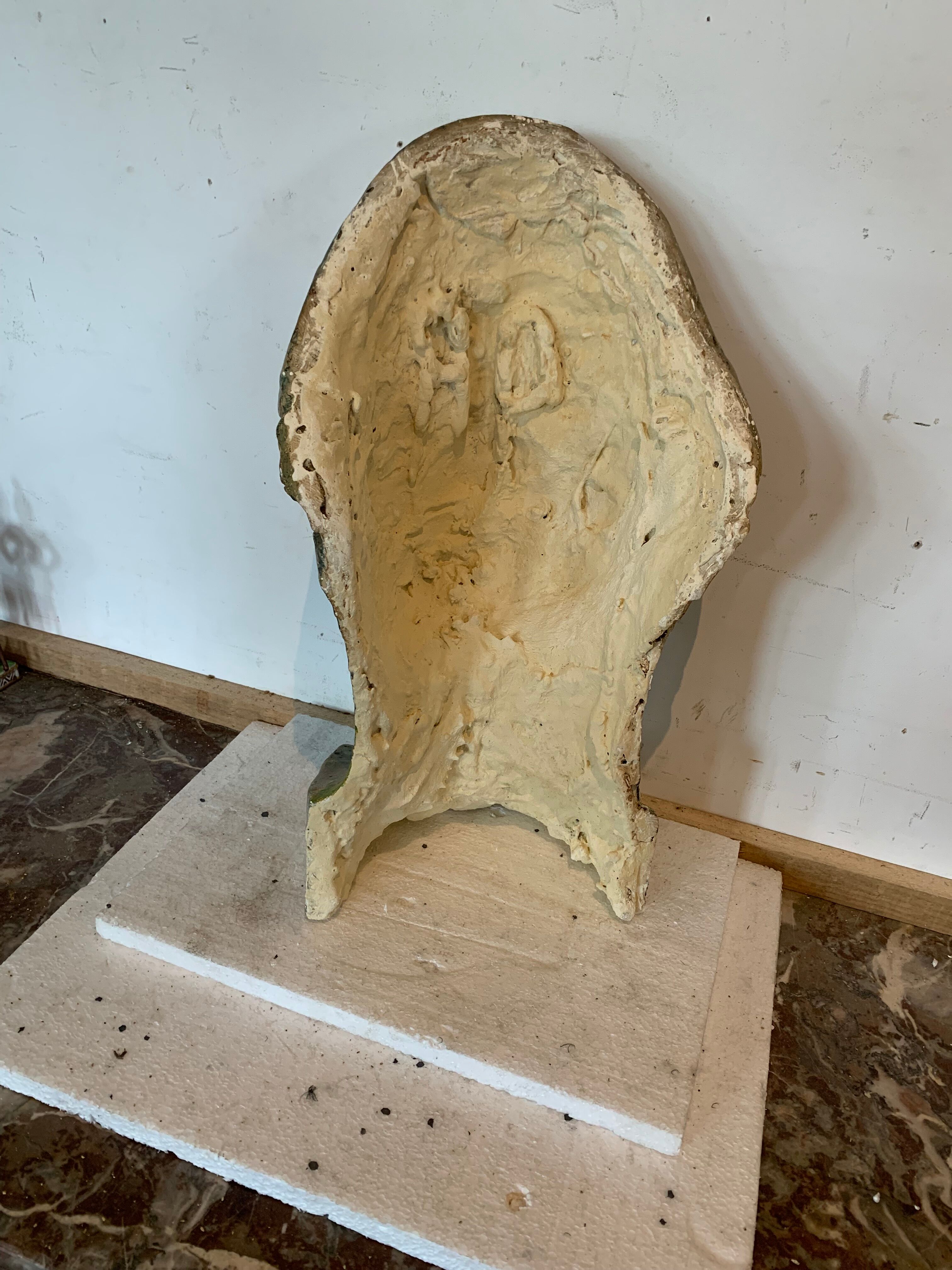 patinated hollow plaster sculpture "Bust of a goddess" XX century