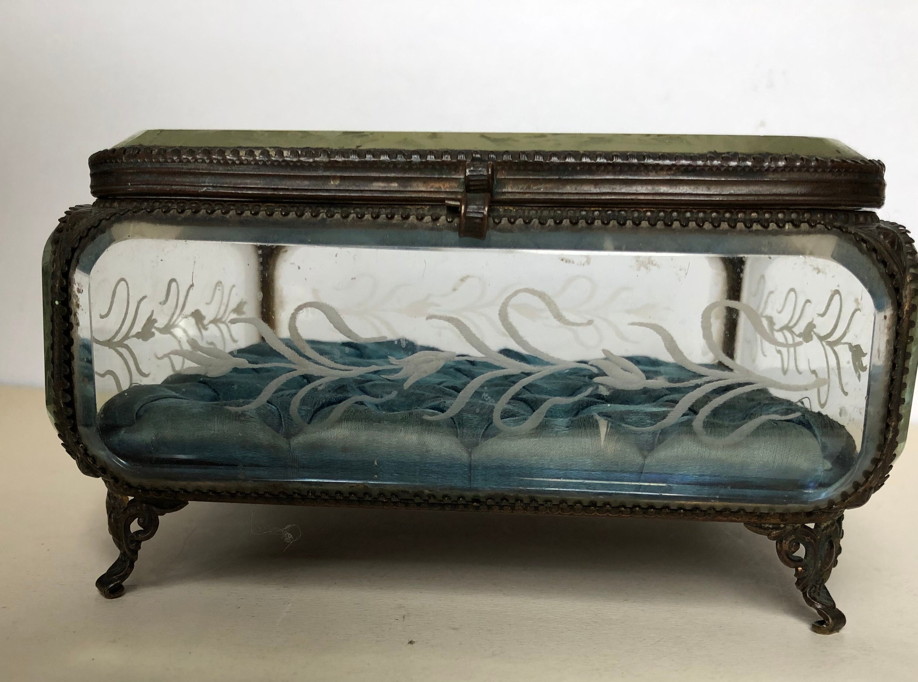 Ancient engraved glass box