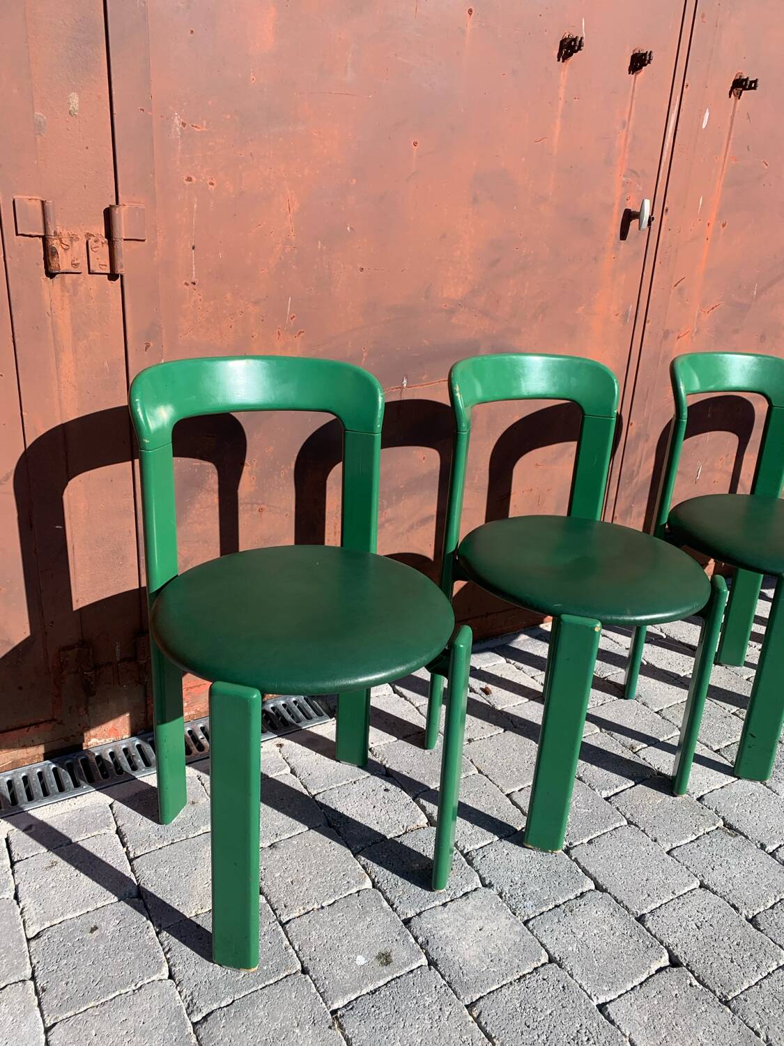 6 Bruno Rey Kush & coVerte Stackable Chairs Circa 1970
