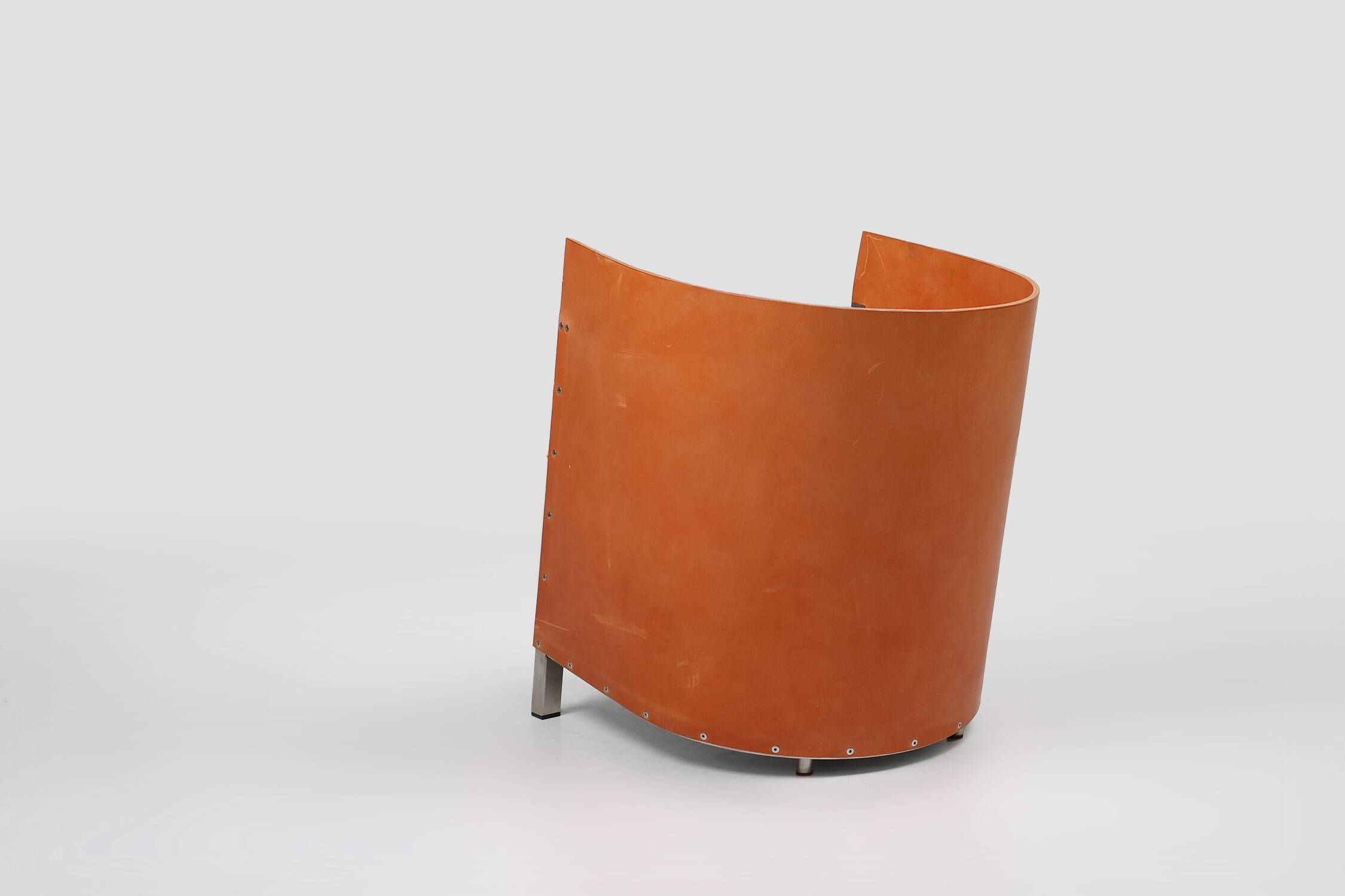 Maarten van Severen S88 easy chair in saddle leather and steel, Belgium 198