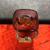 Fabienne Picaud: pink glass vase with amber applied decorations