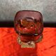 Fabienne Picaud: pink glass vase with amber applied decorations