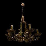 Italian tole chandelier, 1940s