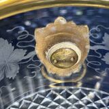 Cut crystal ice bucket – bronze mount