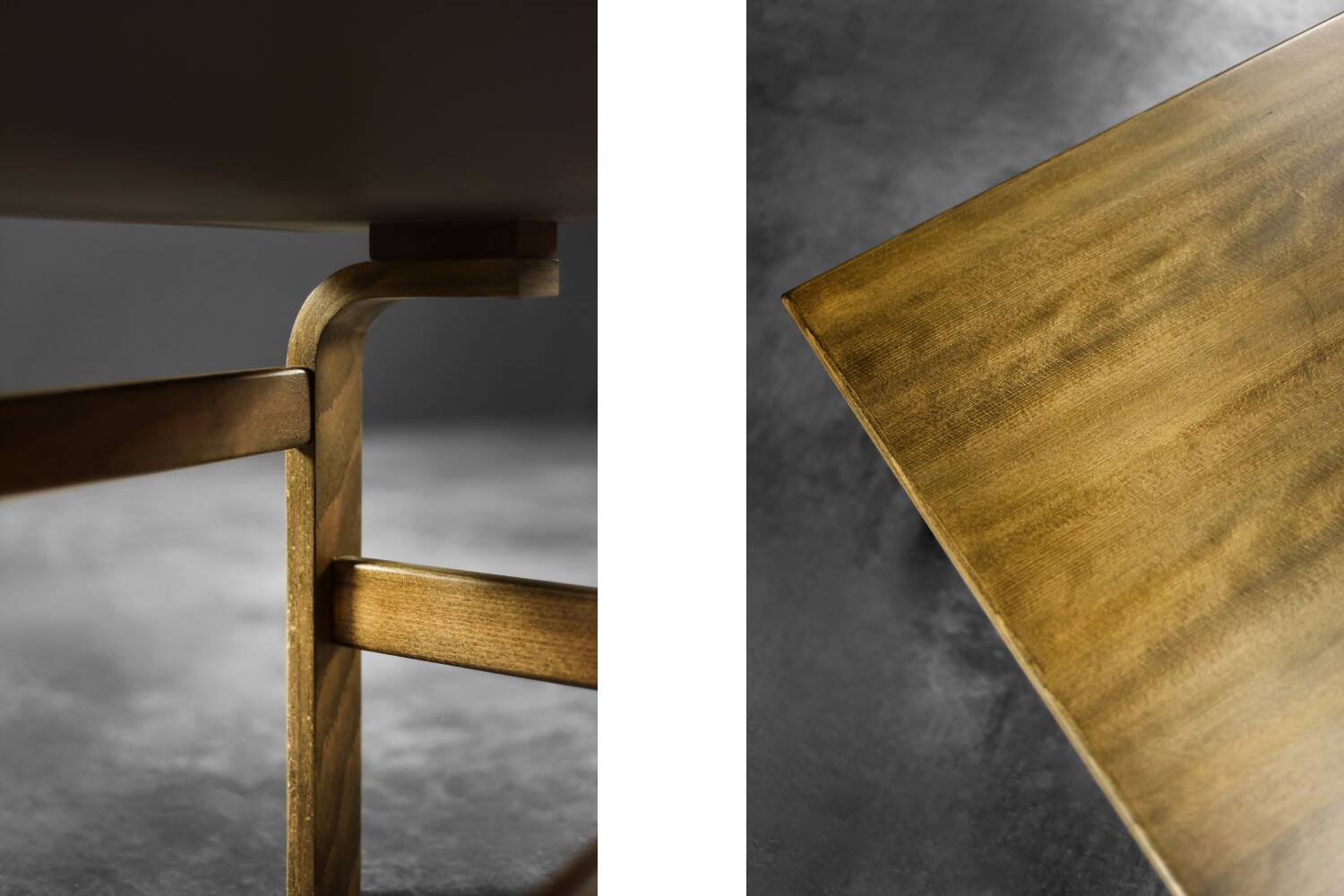 Vintage Rare Mid-Century Scandinavian Modern Brown Oak Coffee Table