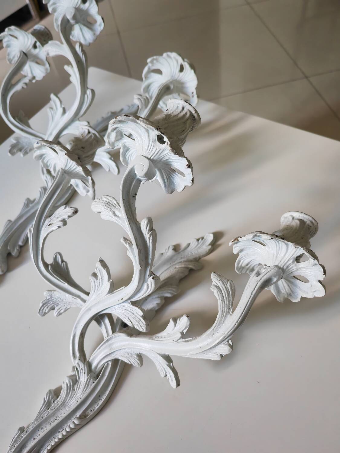 Pair of bronze light fixtures