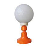 Retro table lamp of the 70s white orange