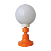 Retro table lamp of the 70s white orange