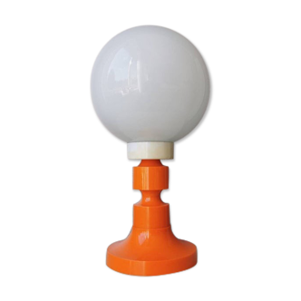 Retro table lamp of the 70s white orange