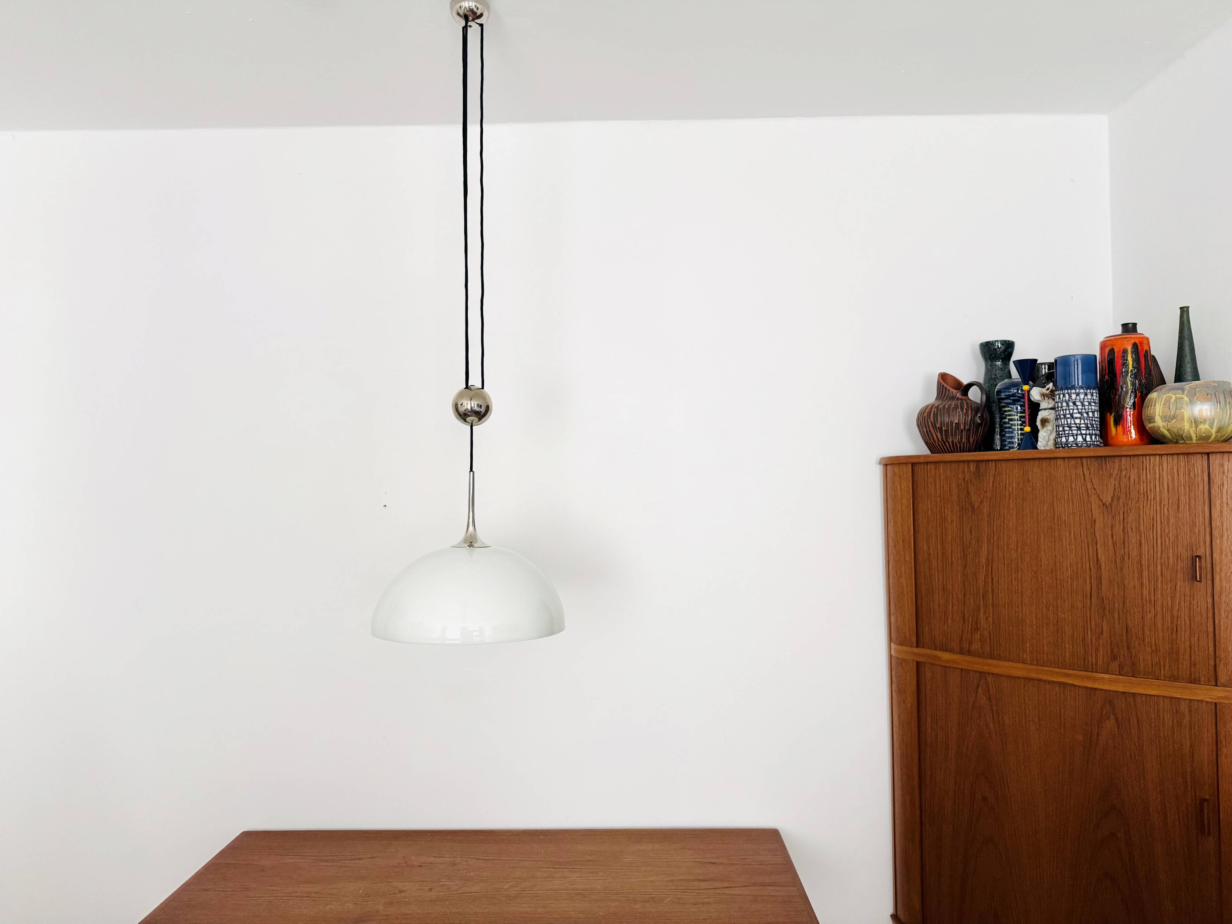 Adjustable Posa Pendant Lamp with Porcelain Shade by Florian Schulz