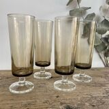 4 LUMINARC smoked glass flutes
