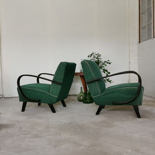 Paire de fauteuils art déco Type C par Jindrich Halabala pour Up Zavody
