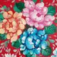 Old Red Plate Signed - Hand-Painted Floral Decoration