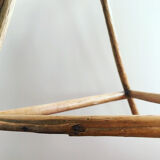 Vintage tripod planter in wicker and rattan