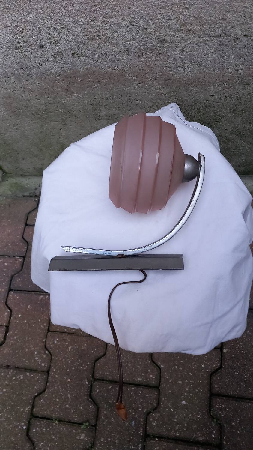 Vintage pink opaline wall lamp