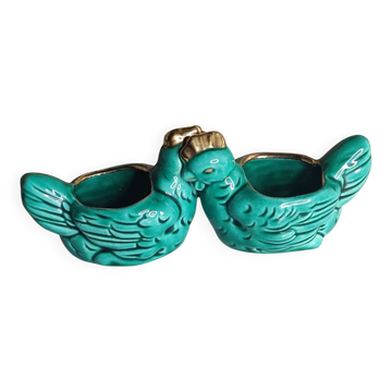 Chicken salt and pepper shaker in slip
