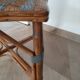 Vintage set of 2 garden woven rattan chairs - sky blue nets - 40