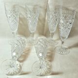 6 Bohemian Crystal Champagne Flutes
