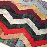 Berber carpet Kilim Boucherouite graphic multicolored 287x152cm