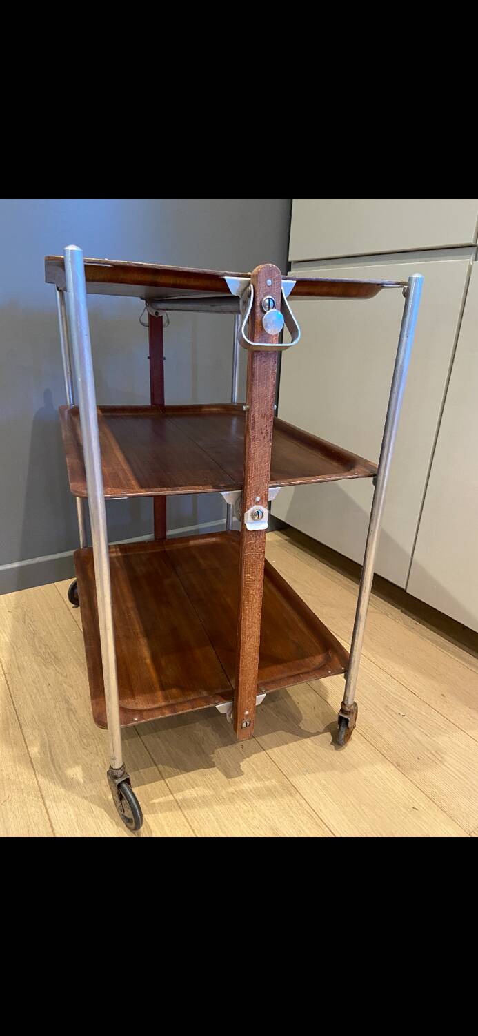 Dessert 3 folding trays wood and metal