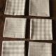 Lot 6 gingham cotton napkins and beige linen tiles