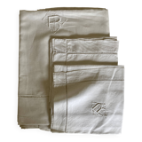 Set drap paire de taies en fil de lin de trousseau largeur 240cm RT
