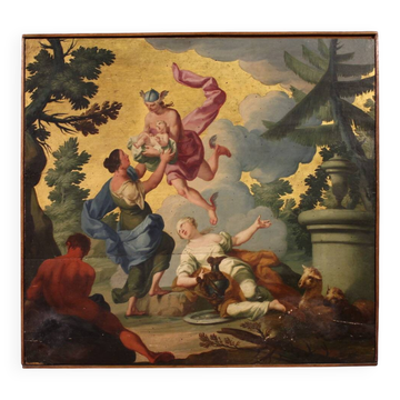 18th century Italian panel painting, Hermes entrusts Dionysus to the nymphs
