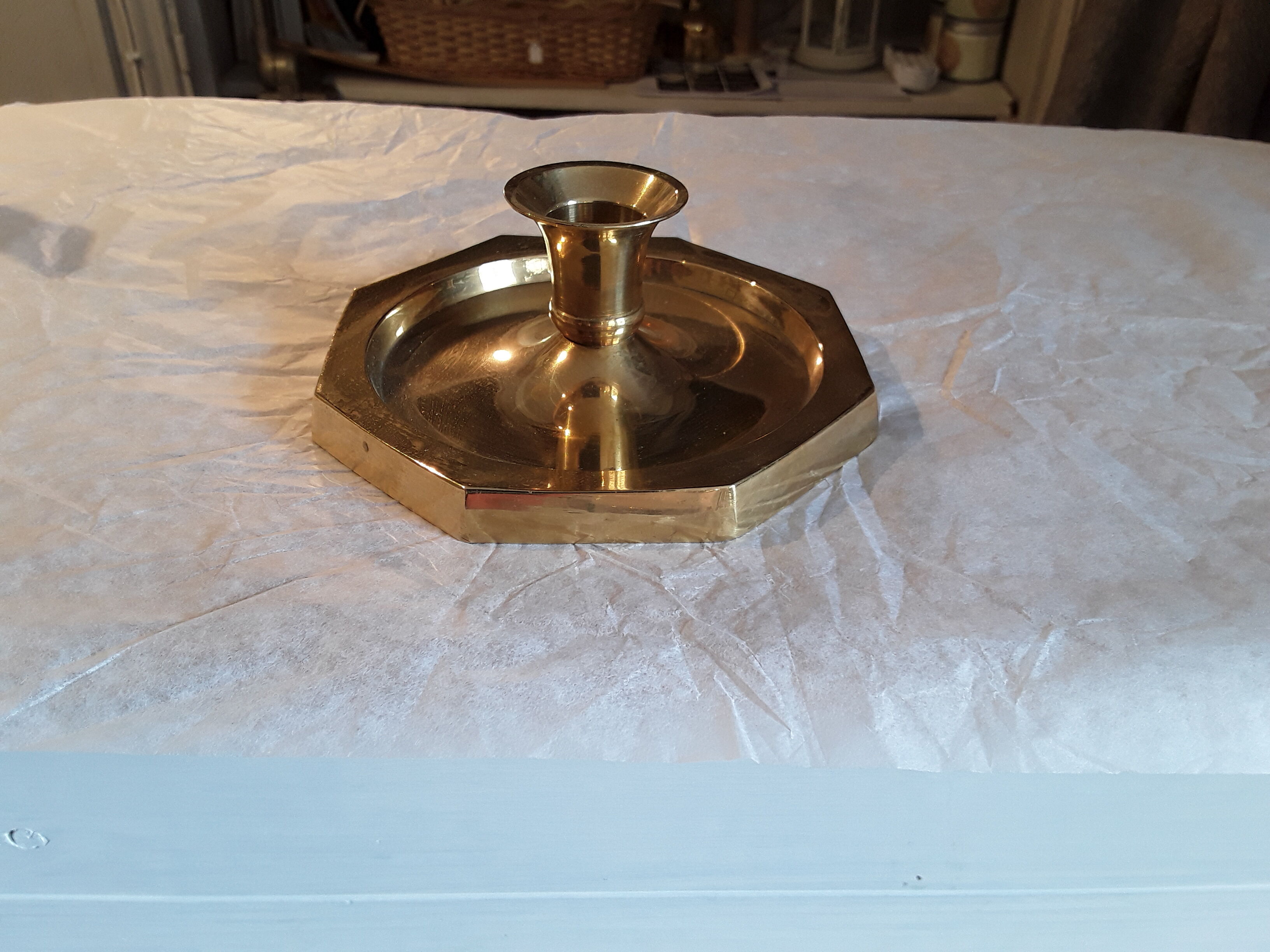 Pair of brass candle holders