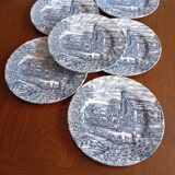 6 English Bursley "The Posthouse" dinner plates