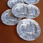 6 English flat plates Bursley "The Posthouse"