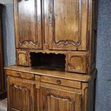 Two-body buffet from the Louis XV period in solid walnut, 18th century.