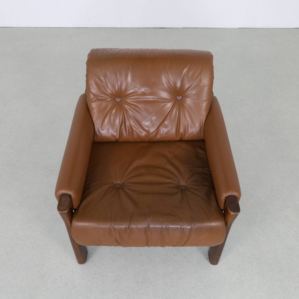 Brazilian Leather Lounge Chair, 1970s