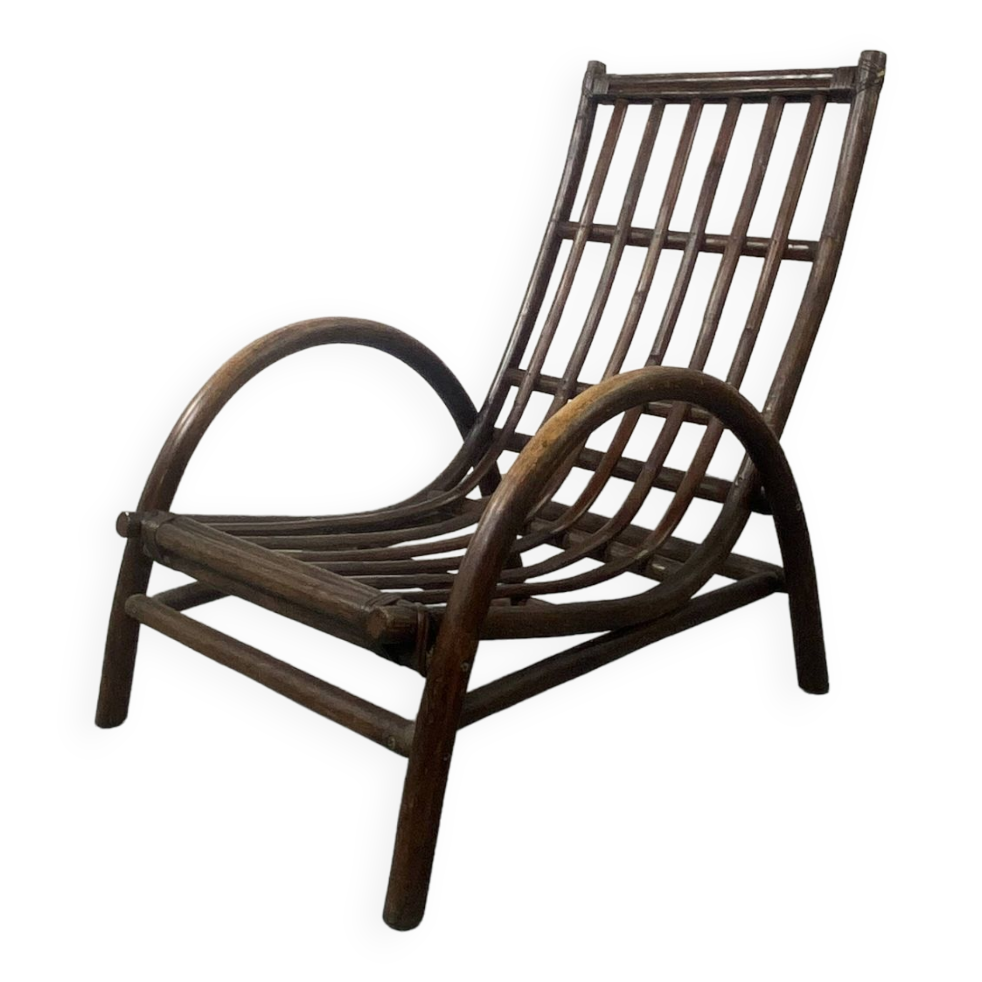 Rattan and bamboo armchair