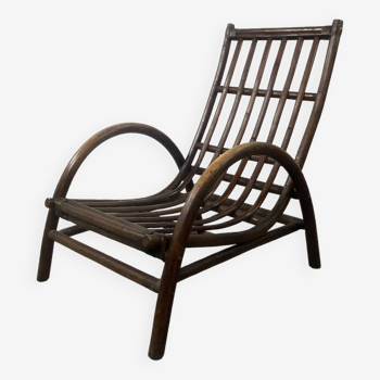 Rattan and bamboo armchair