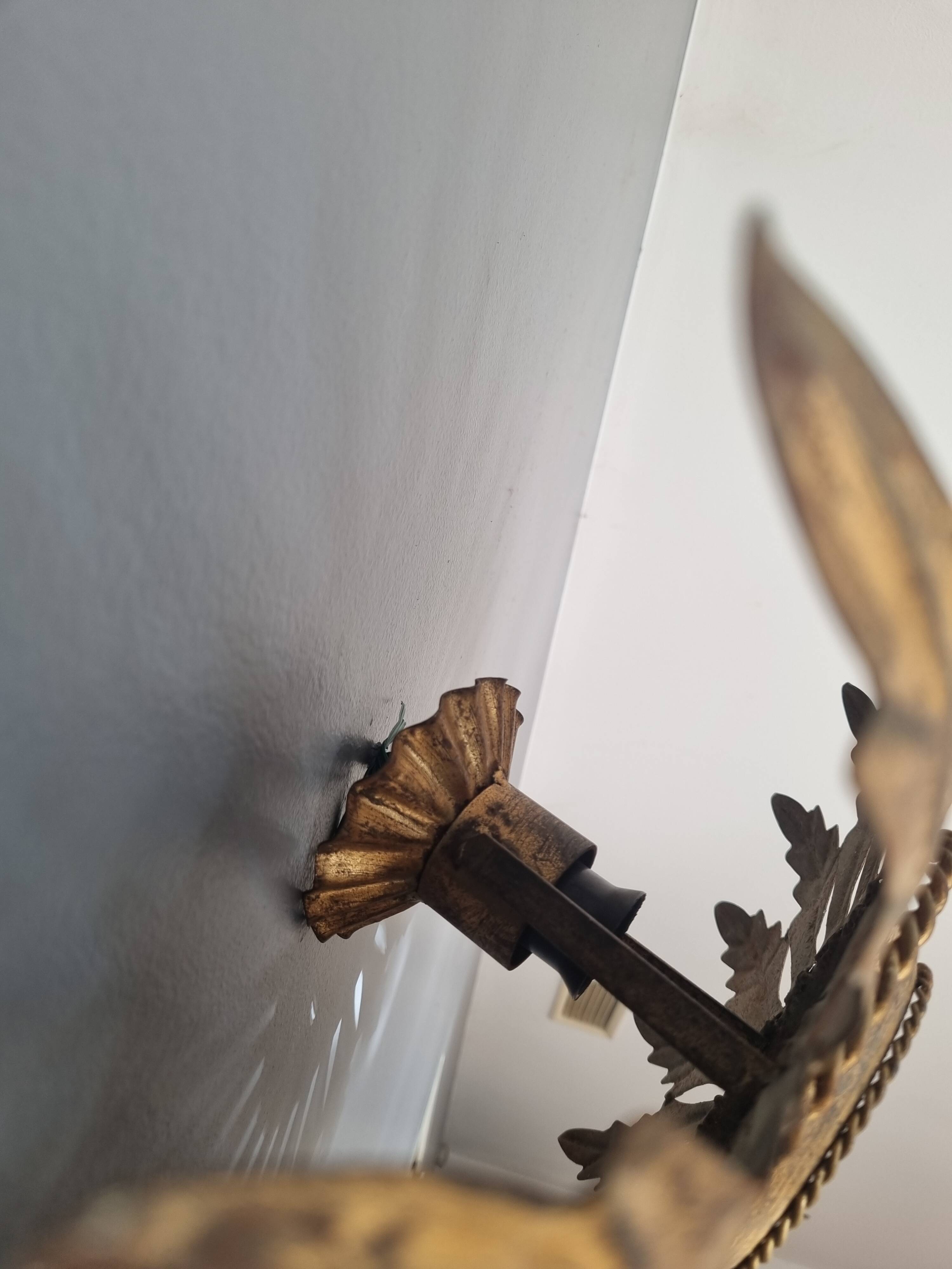 Sun mirror wall lamp