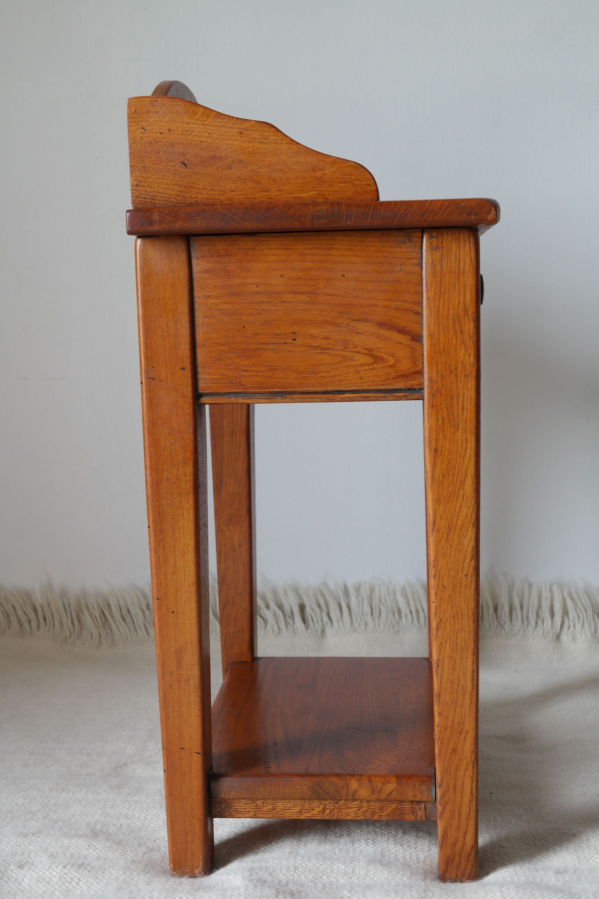 Vintage solid oak bedside