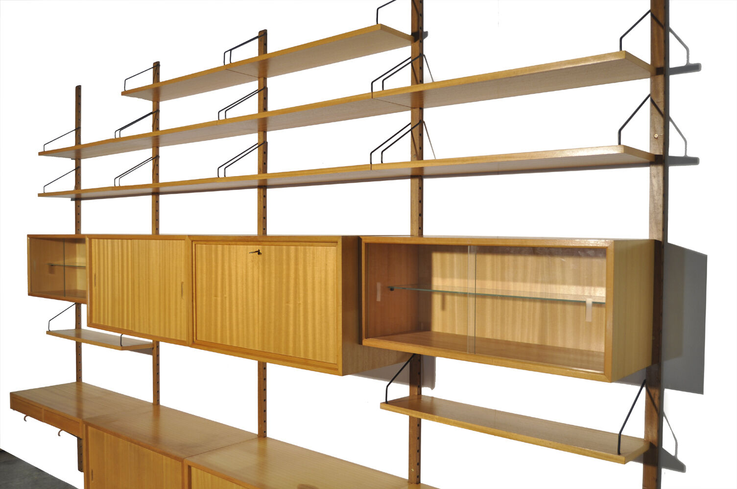 Oak modular wall unit by Poul Cadovius for Cado, 1960s