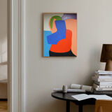 Blue orange abstract art "abandonment to the other"