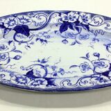 Creil and Montereau - Oval flat in faience model Flora