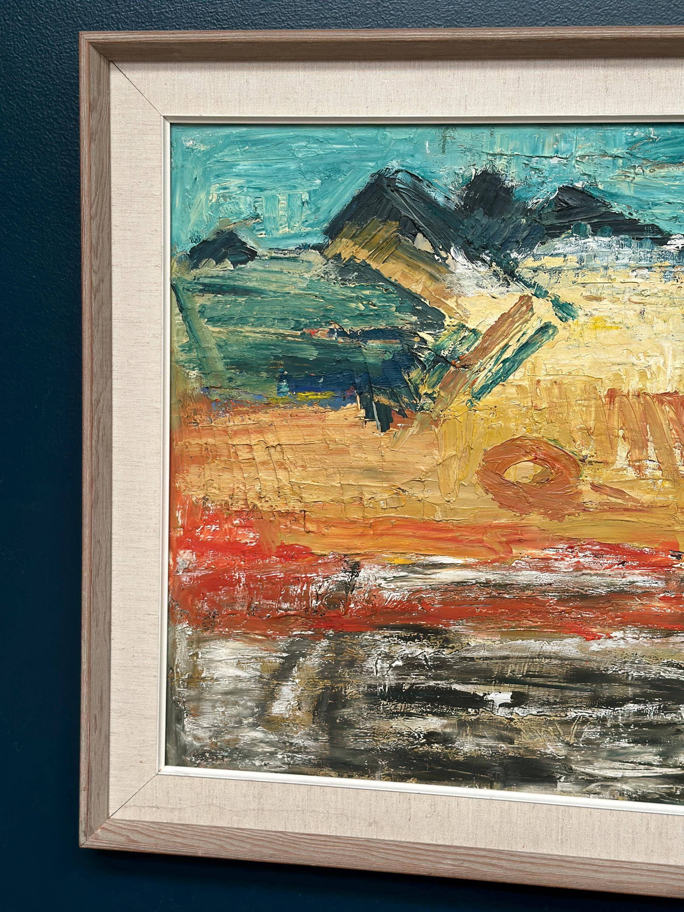 Original Swedish Oil on Panel - "Abstract Landscape" by Ragnar Godin - Dated 1968 - Framed
