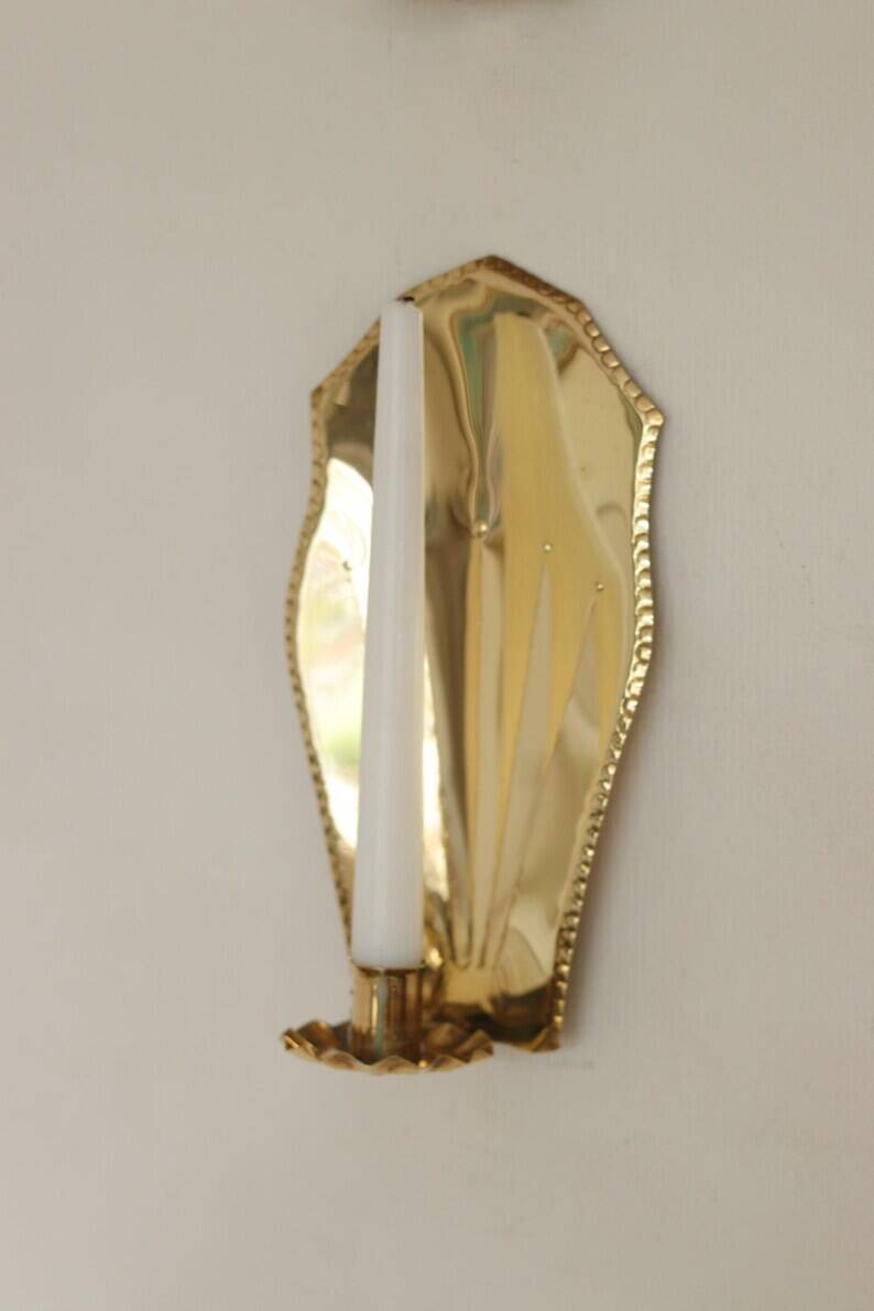 Pair Of Mid Century Swedish Brass Sconces