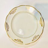 9 plates in white and gold porcelain