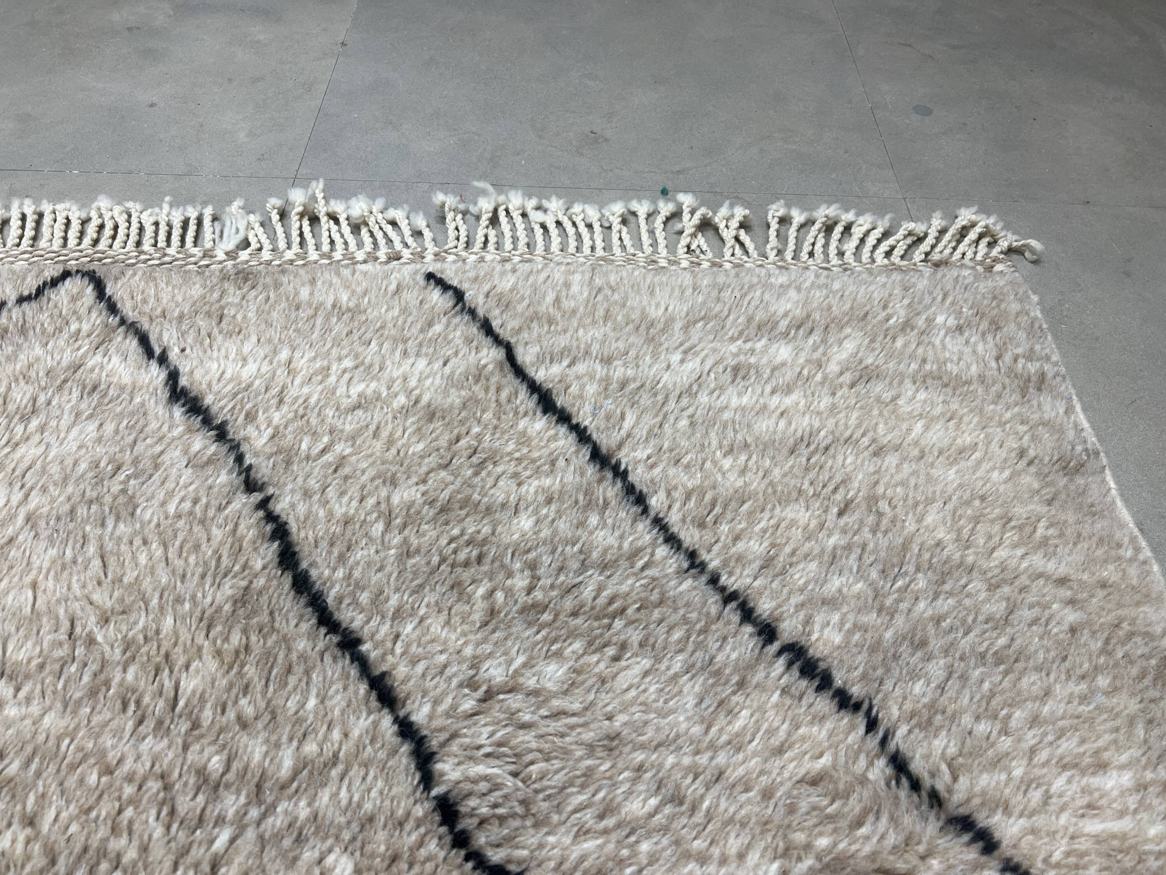 Carpet beniourain gray striped black 155x193cm