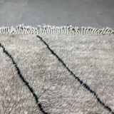 Carpet beniourain gray striped black 155x193cm